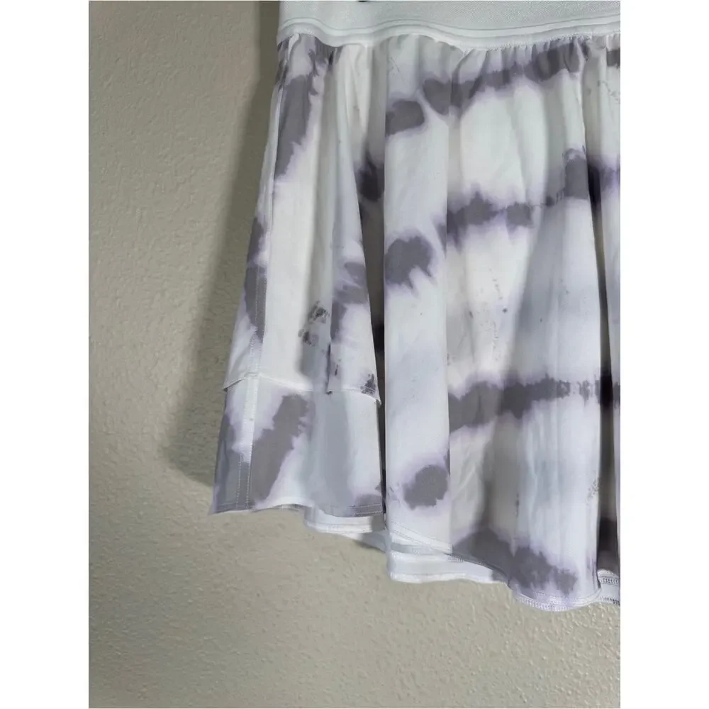 Lululemon White Purple Tie Dye Sporty Mini Skirt Skort Womens 14 Athletic Casual